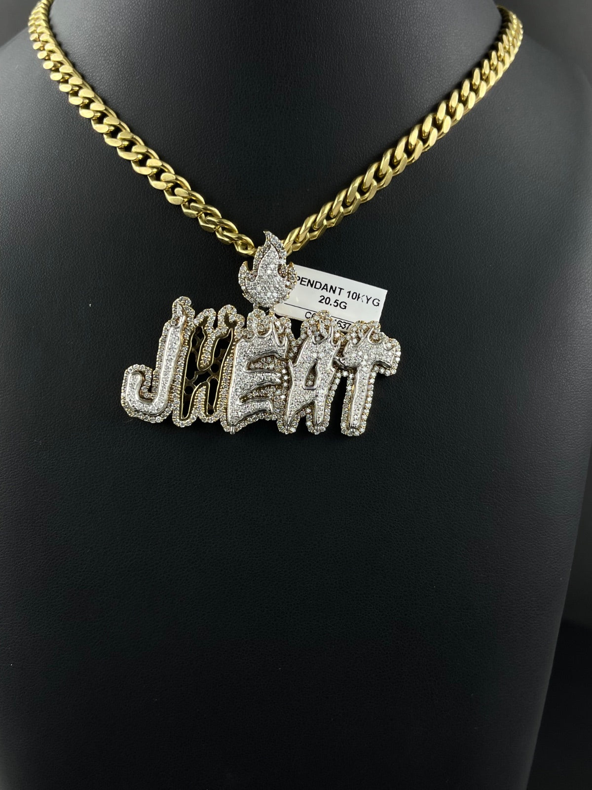 10K Gold JHEAT Name Pendant 20.5g Pavé | DD Pawn Loans