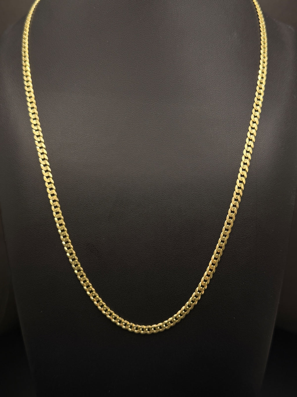 14K Gold Curb Chain Necklace 22 Inch 4mm