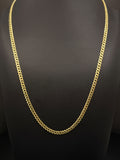 14K Gold Curb Chain Necklace 22 Inch 4mm