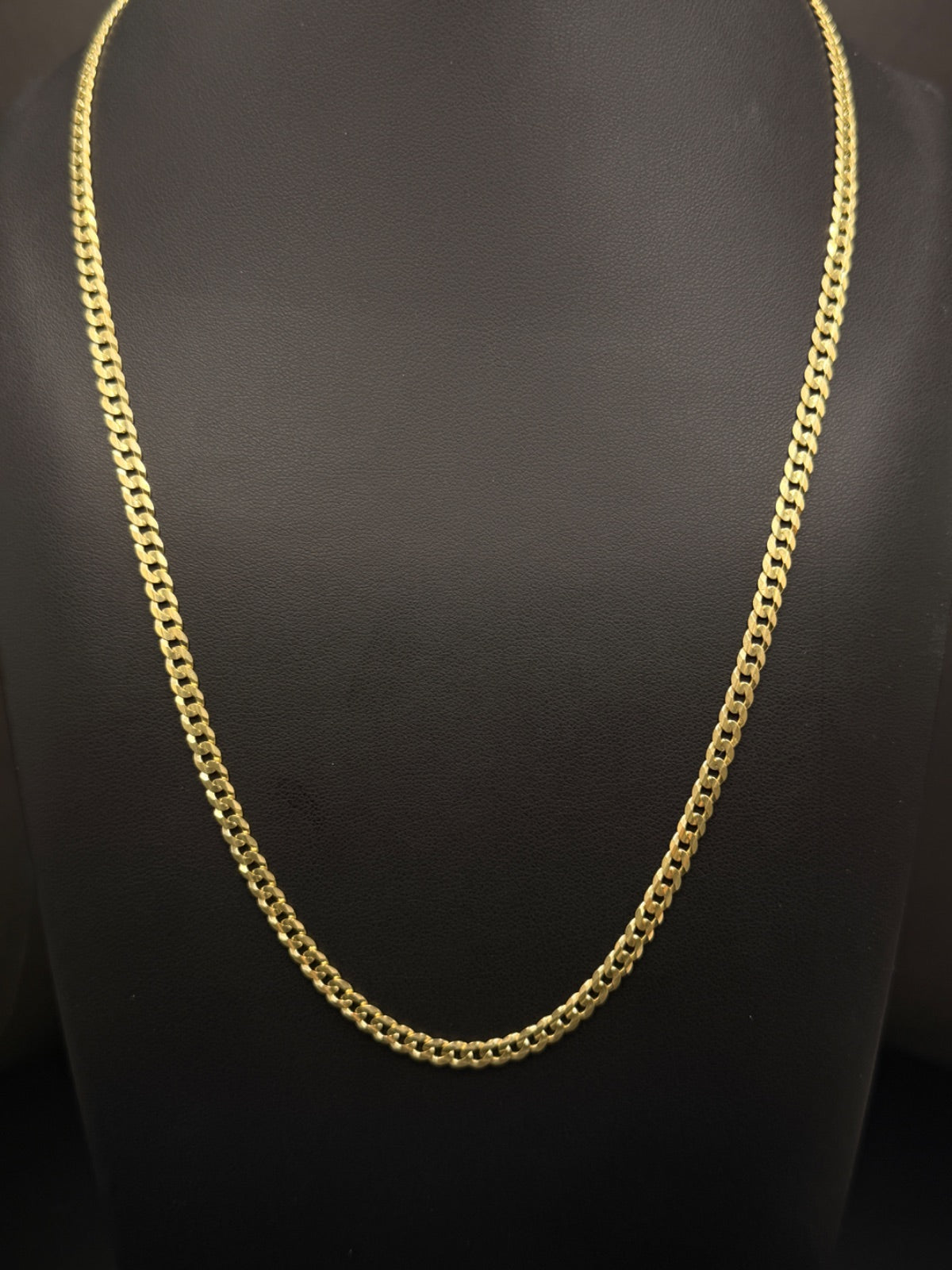 14K Gold Curb Chain Necklace 22 Inch 4mm
