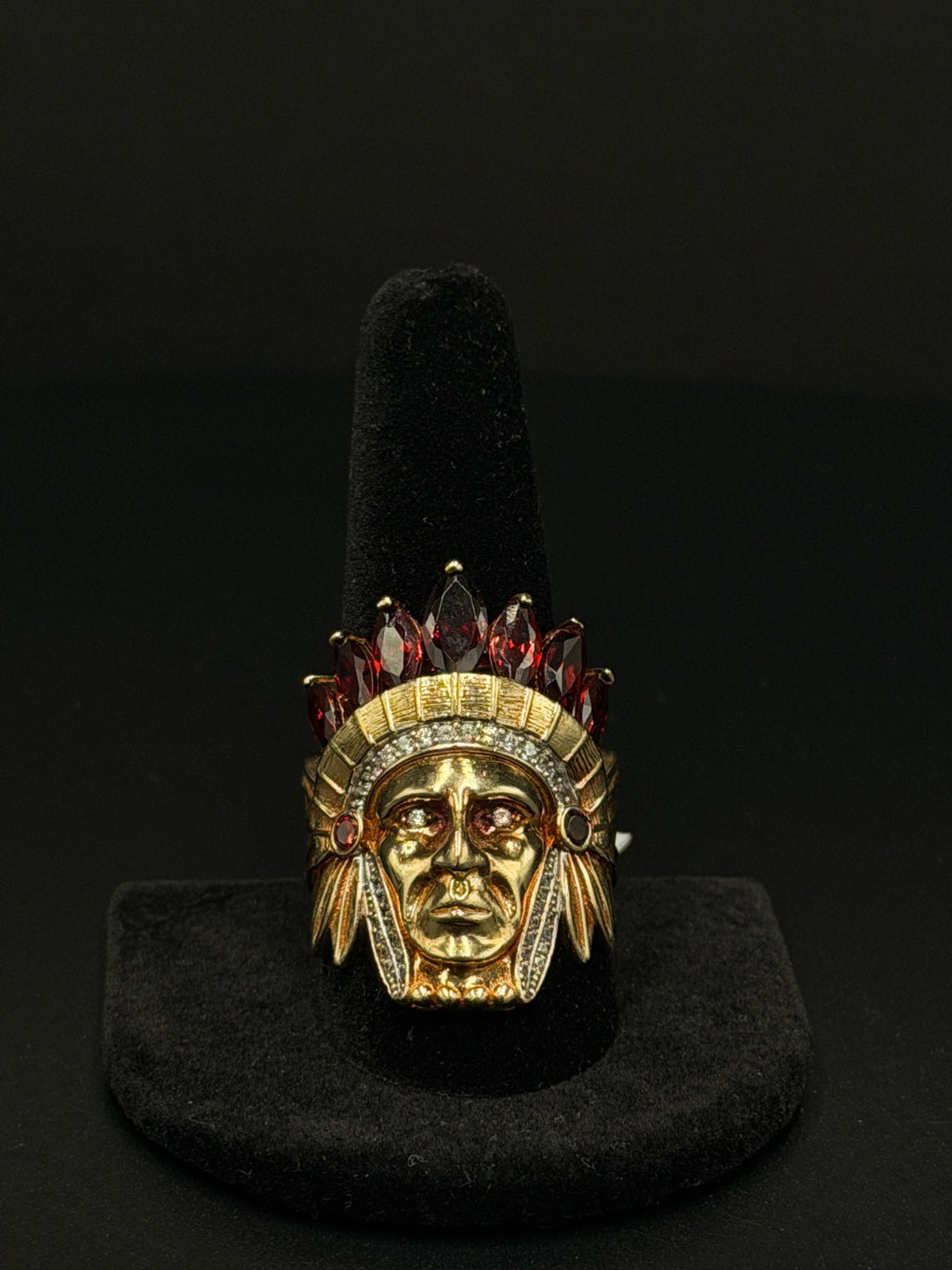 14K Gold Chief Head Ring Size 11 15.9g