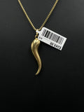14K Gold Italian Horn Pendant for Sale