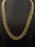 10K Gold Curb Chain Necklace 23in 13mm