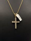 14K Gold Diamond Cross Pendant 8.2g
