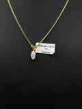 14K Gold Marquise Diamond Pendant 1g