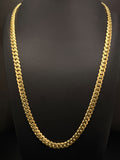 18K Gold Curb Chain Necklace 24 in 7.25mm