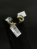 14K Gold Dolphin Earrings with Blue Inlay | DD Pawn Loans