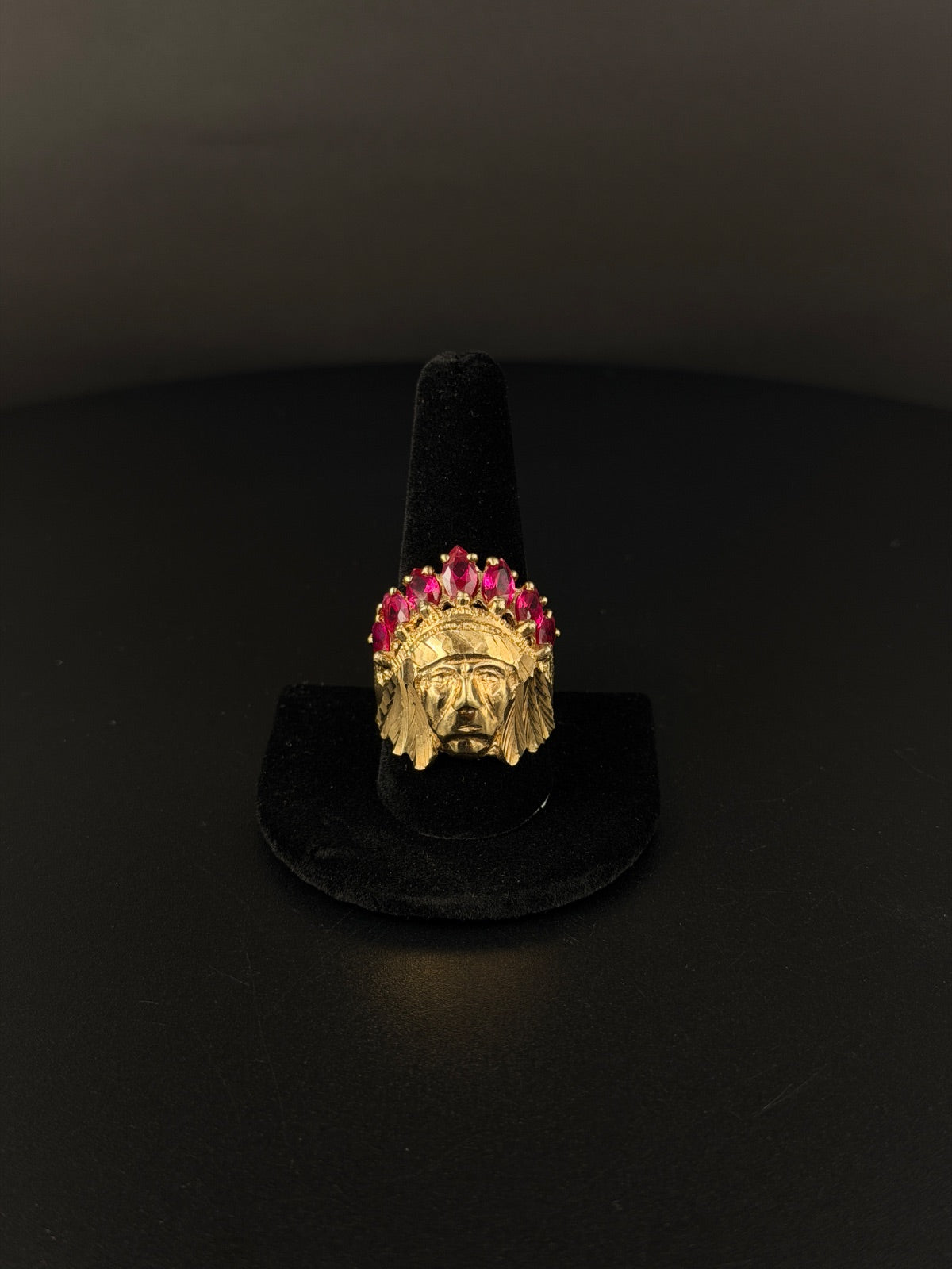 10K Gold Native American Chief Ring for Sale