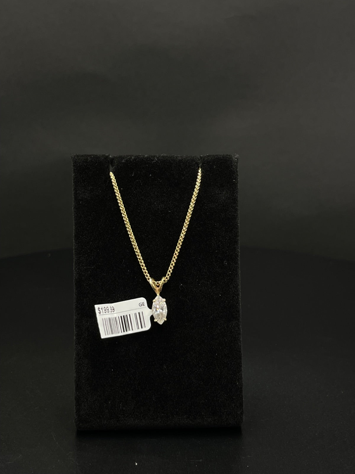 14K Gold Crystal Solitaire Pendant Necklace | DD Pawn Loans