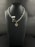 Tiffany & Co .925 sterling silver link necklace with heart charm, 14 inch, 66g | DD Pawn Loans