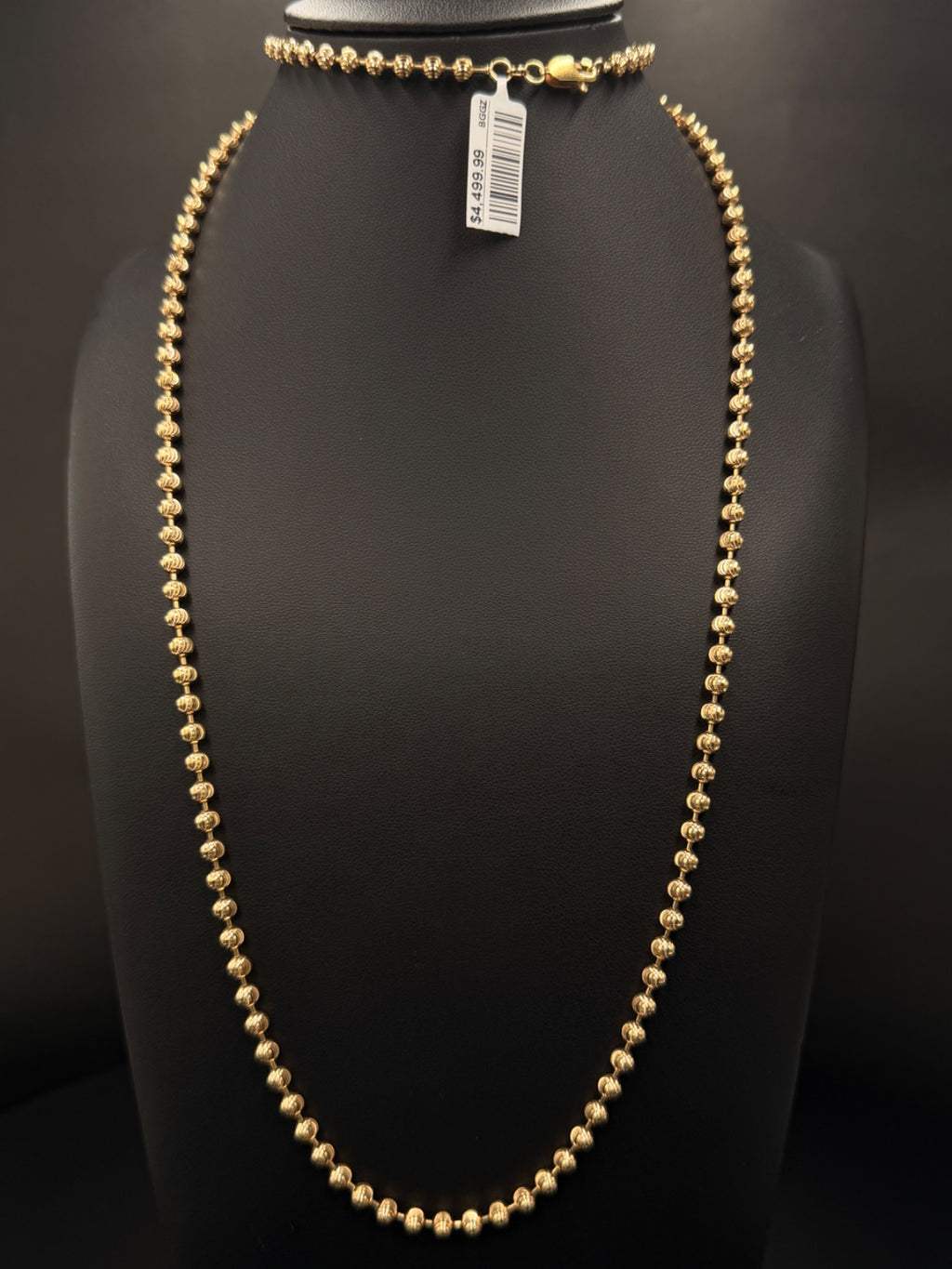 14K Yellow Gold Moon-Cut Bead Chain 39.2 Grams 35 Inches 4mm — photo 1