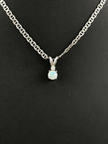 White Gold Opal & Diamond Pendant