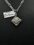 14K Gold Diamond Square Pendant 7.5 Grams 22.11mm