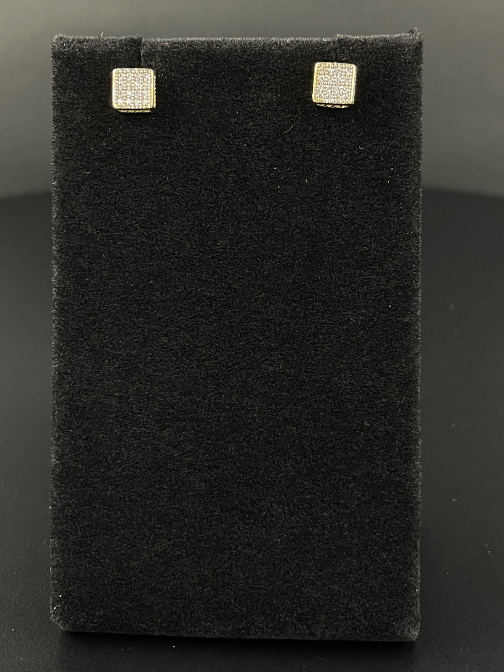 18K Gold Square Stud Earrings 6.25mm
