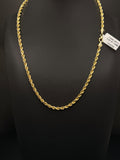 10K Gold Rope Chain Necklace 20 in 3.5mm