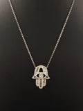 18K Gold Hamsa Hand Pendant Necklace for Sale