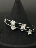 14K Gold Floral Cuff Bracelet 15.1g