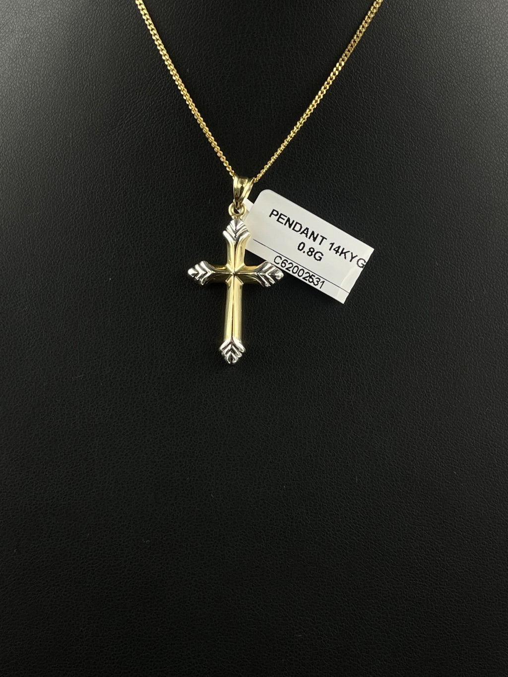14K Gold Cross Pendant 0.8g