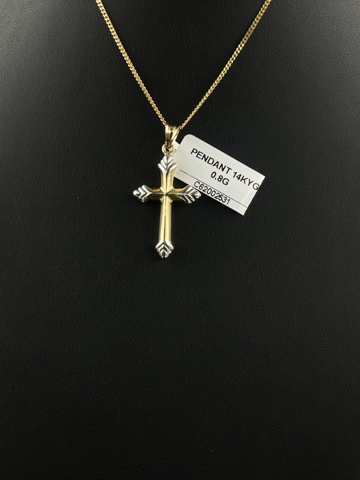 14K Gold Cross Pendant 0.8g