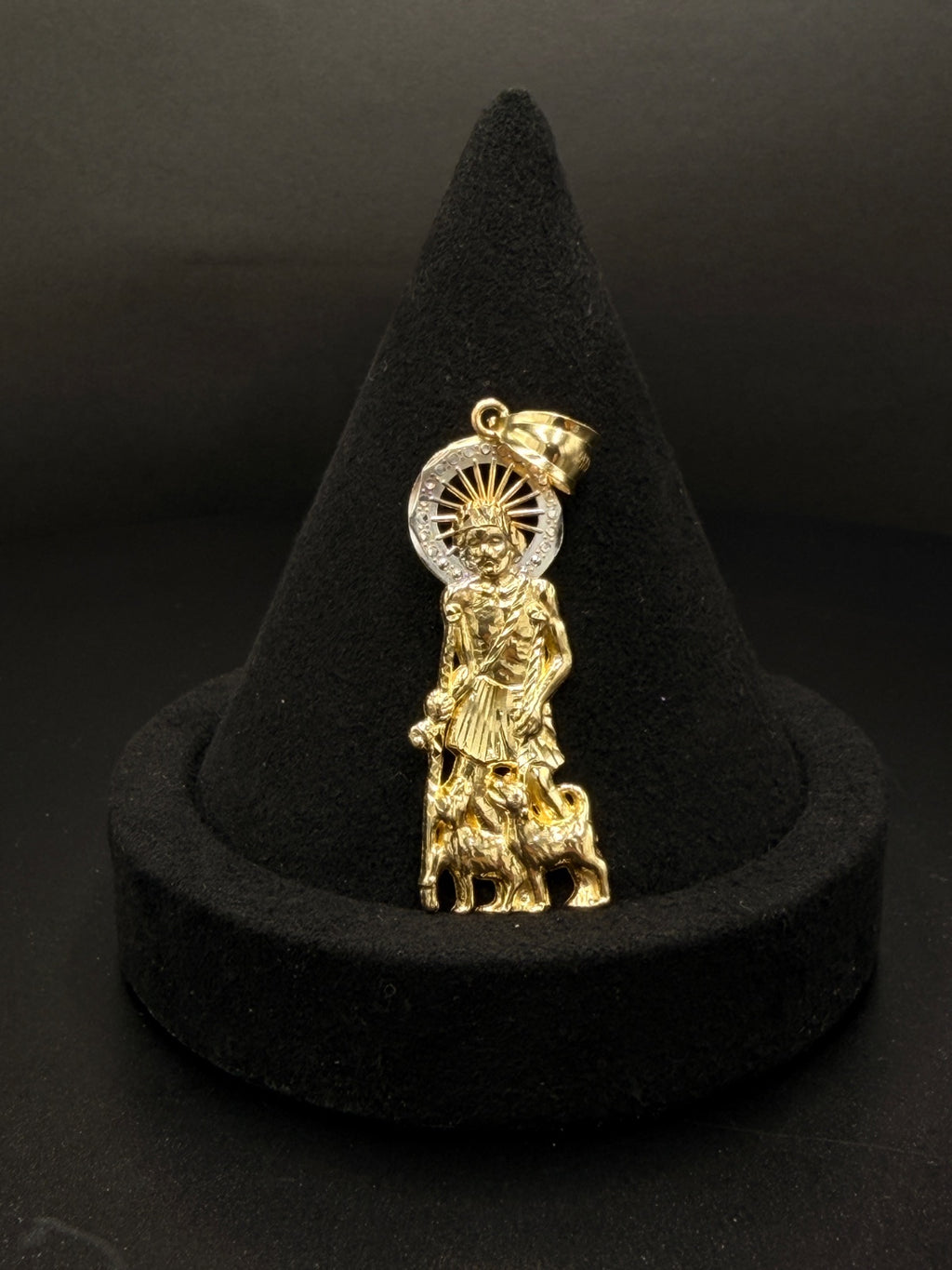 14K Gold Saint Lazarus Pendant 5.7g