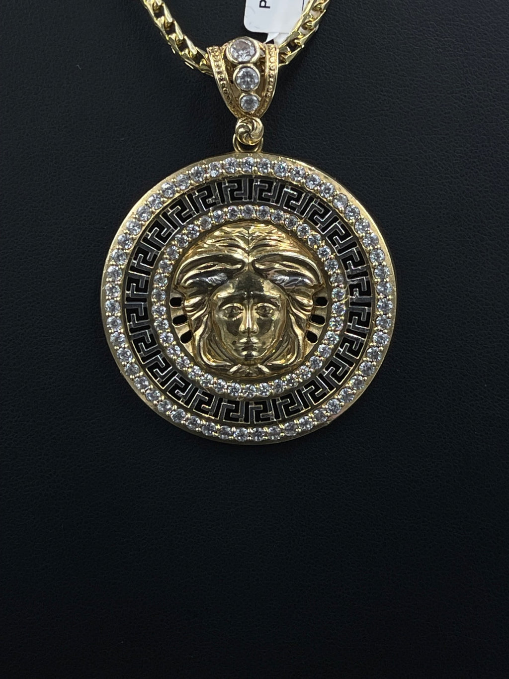 10K Gold Medusa Head Pendant Halo for Sale