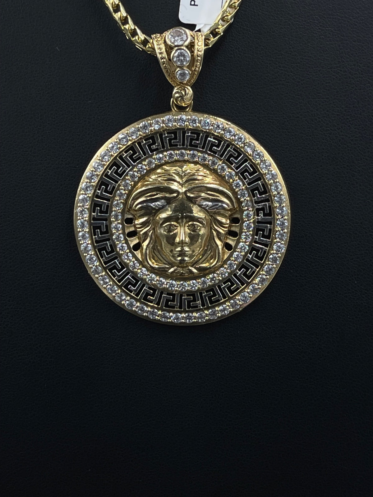 10K Gold Medusa Head Pendant Halo for Sale