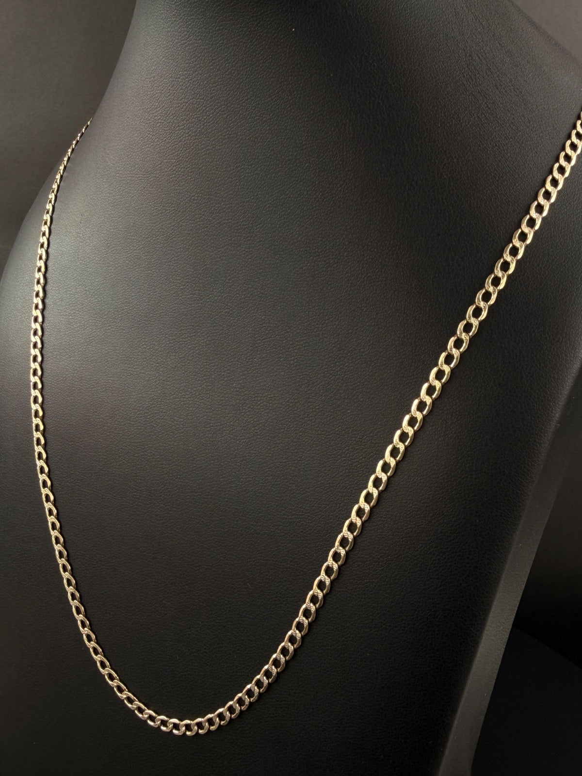 10K Gold Curb Chain Necklace 24 in