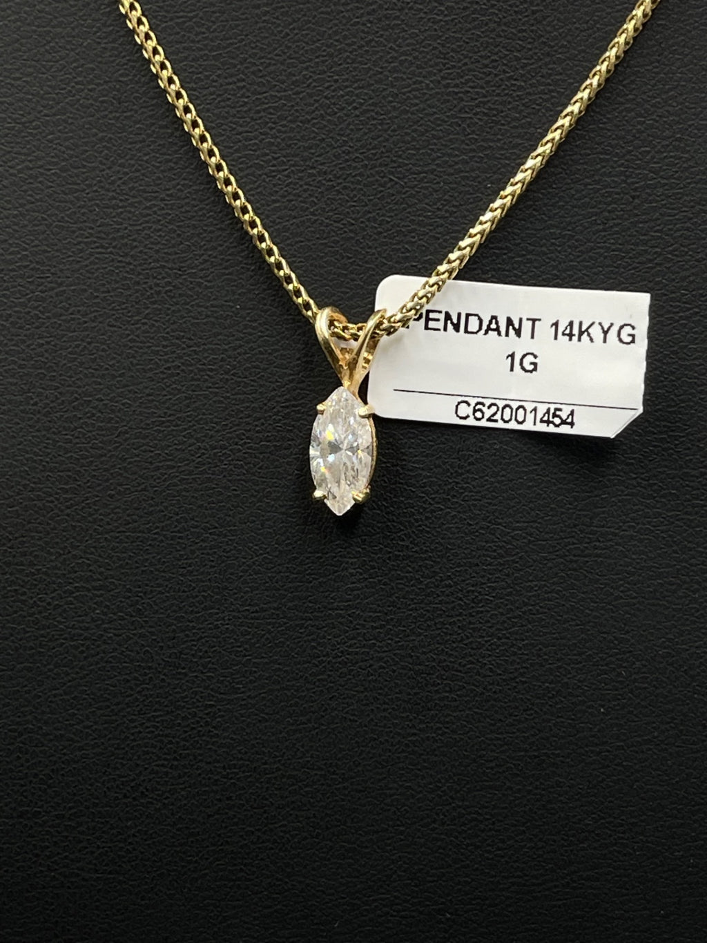 14K Gold Marquise Diamond Pendant 1g — photo 2