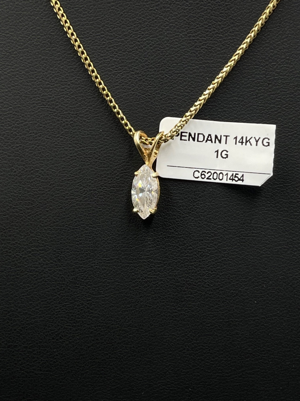 14K Gold Marquise Diamond Pendant 1g — photo 2