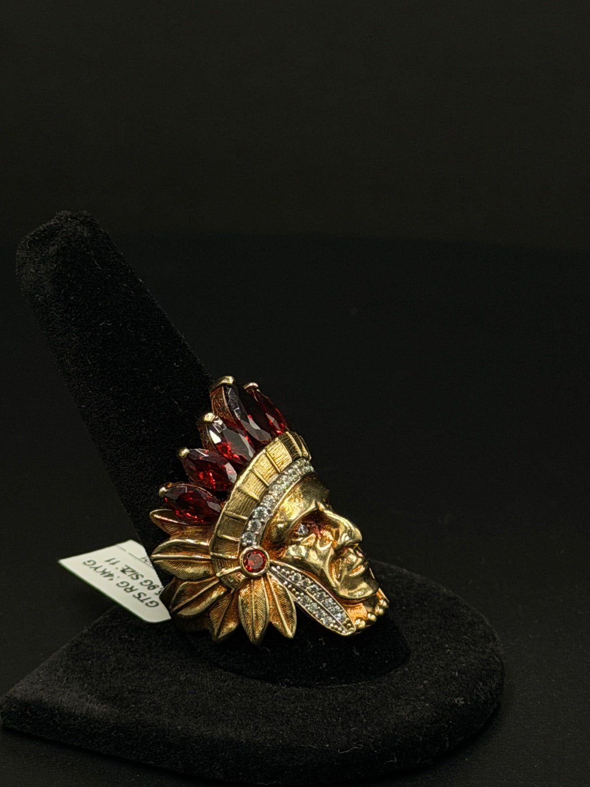 14K Gold Chief Head Ring Size 11 15.9g