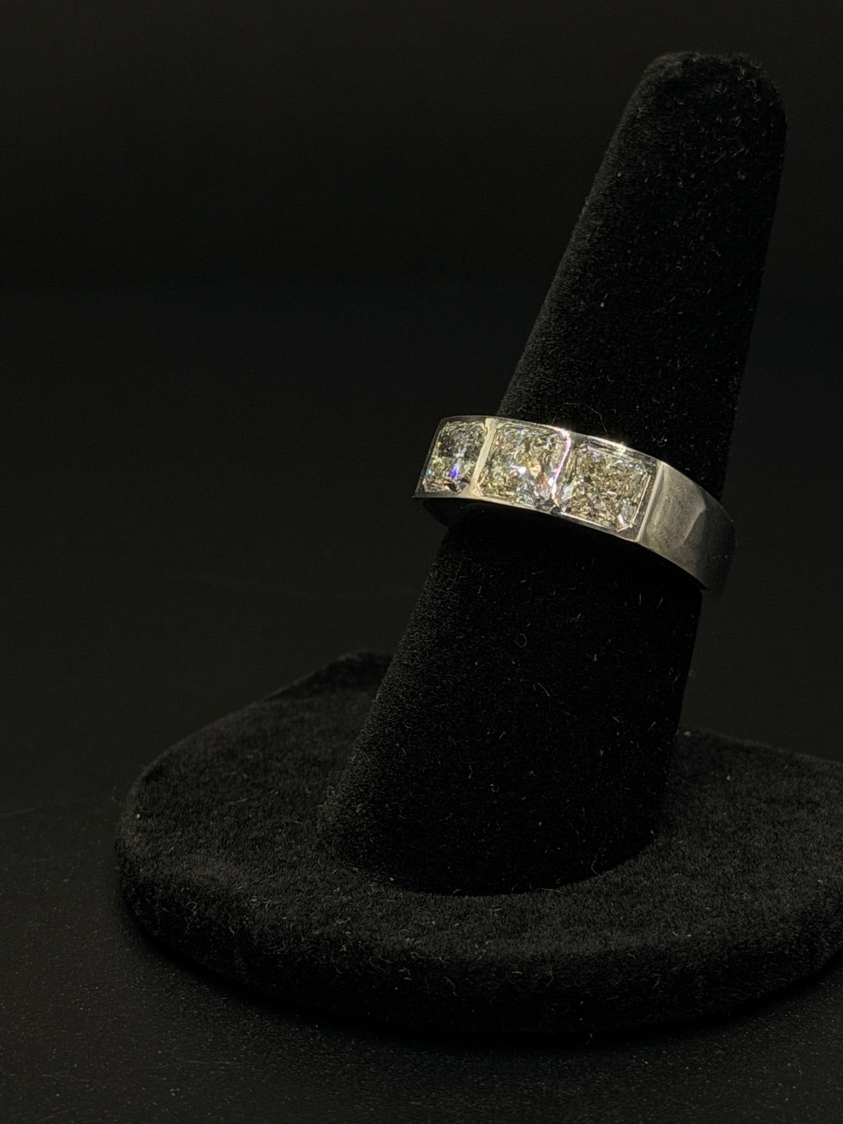 18K White Gold Diamond Ring Size 8 GIA