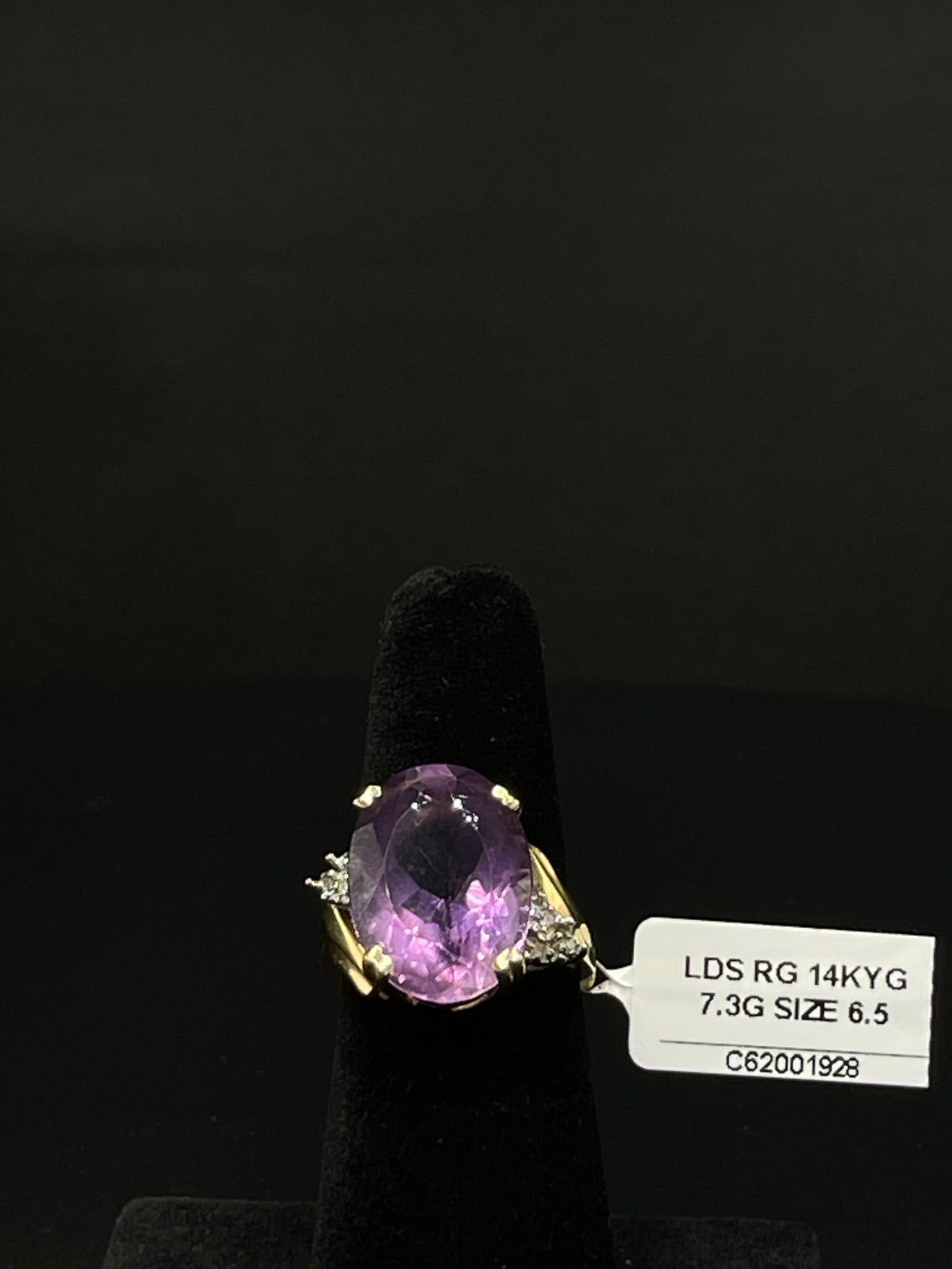 14K Gold Amethyst & Diamond Ring – Size 6.5 | DD Pawn Loans