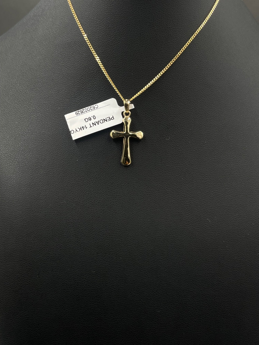 14K Gold Cross Pendant 13.74mm