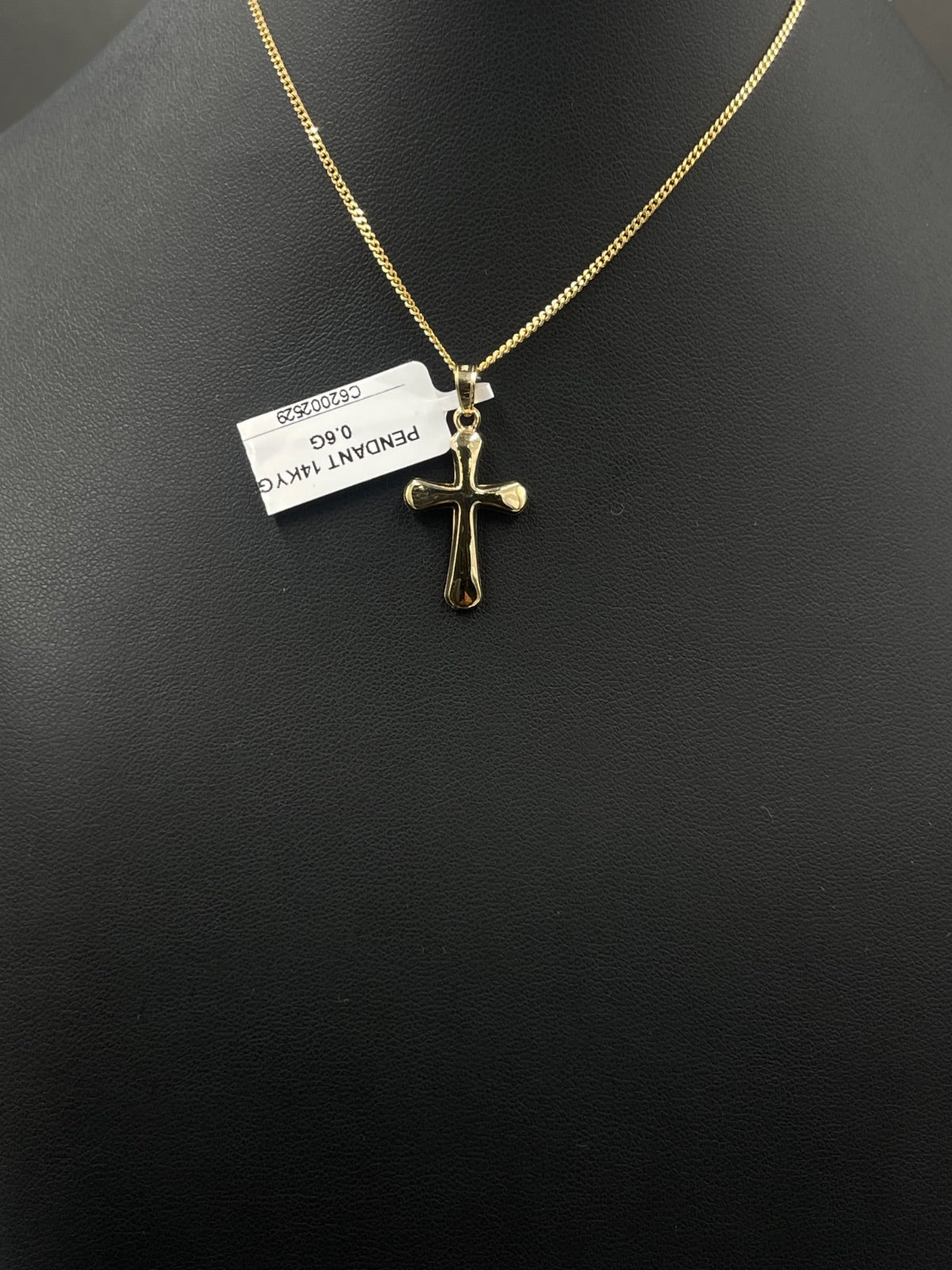14K Gold Cross Pendant 13.74mm