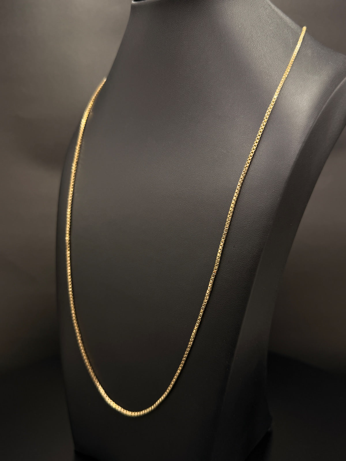 14K Yellow Gold Box Link Chain Necklace 27" 1.5mm 4.7g
