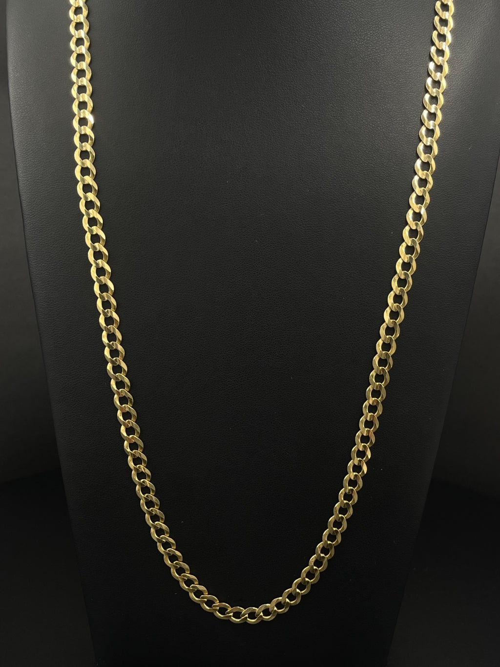 14K Gold Curb Chain Necklace 26 Inch for Sale