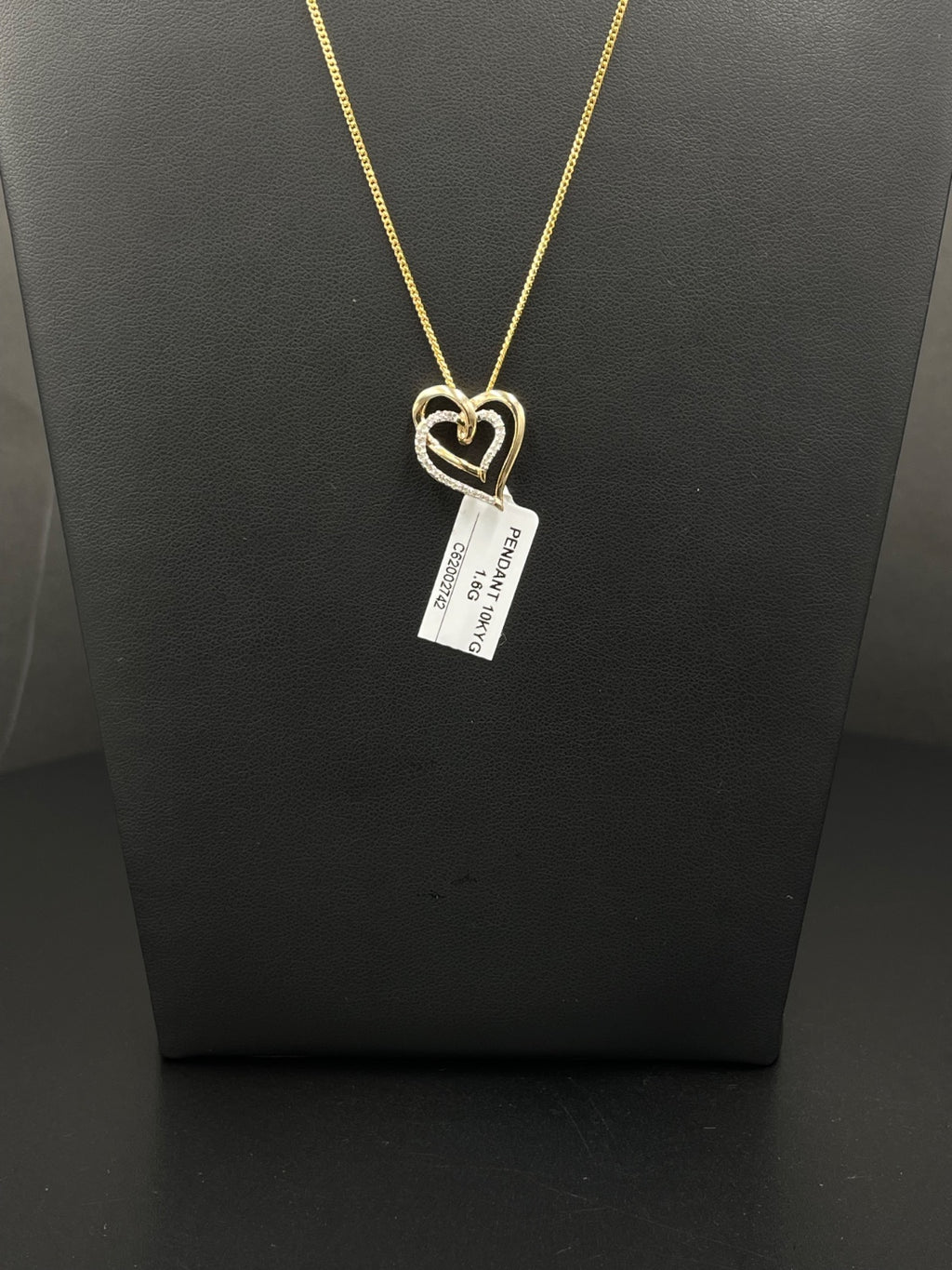 10K Gold Heart Pendant with Diamond Accents