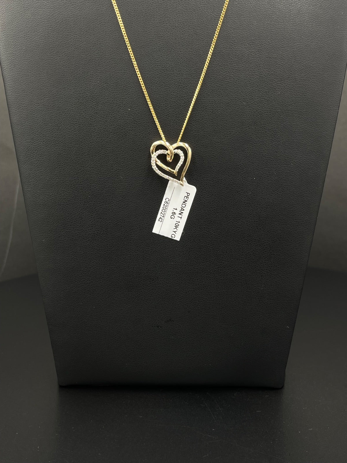 10K Gold Heart Pendant with Diamond Accents