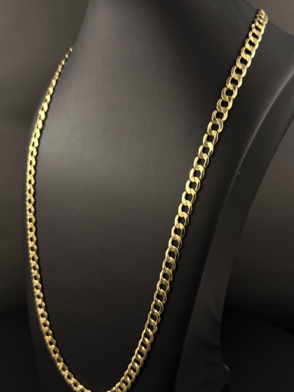 14K Gold Curb Chain Necklace 26 in
