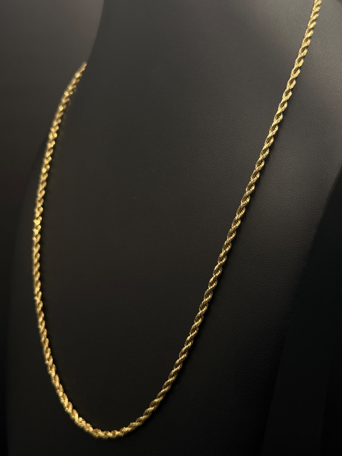 14K Gold Rope Chain 21in - Pre-owned for Sale