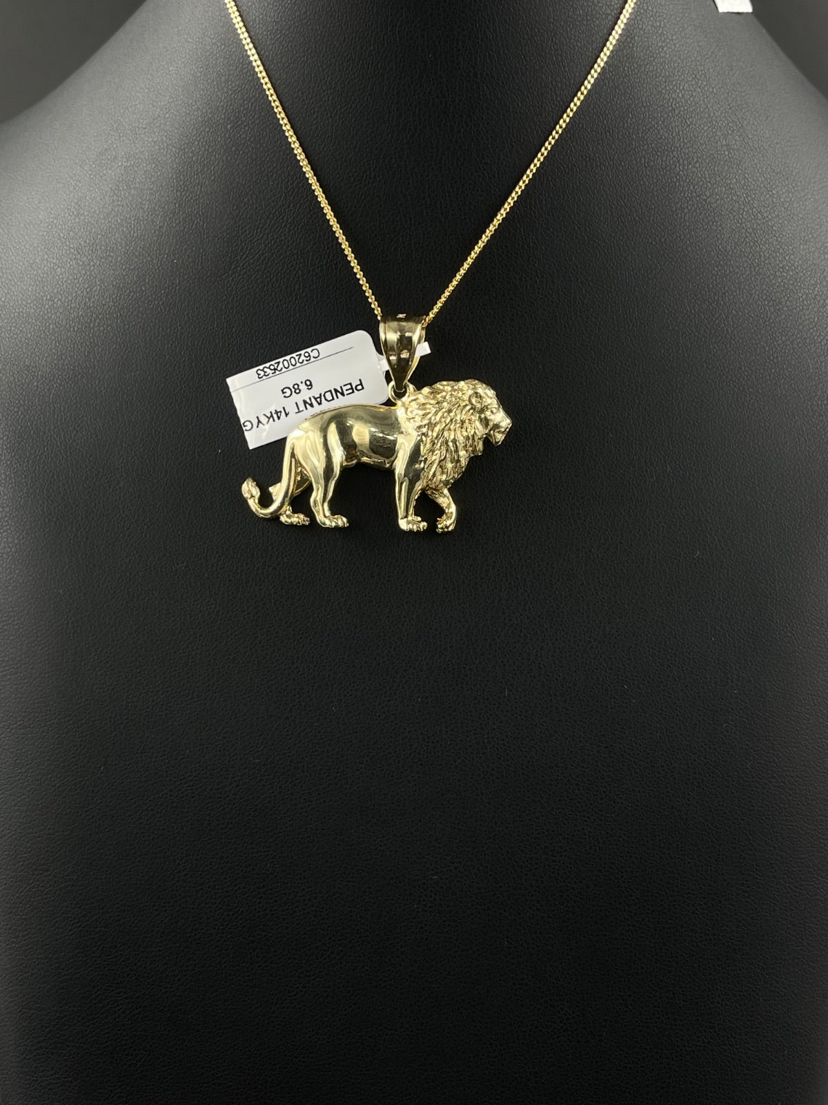 14K Gold Lion Pendant Charm 6.8g