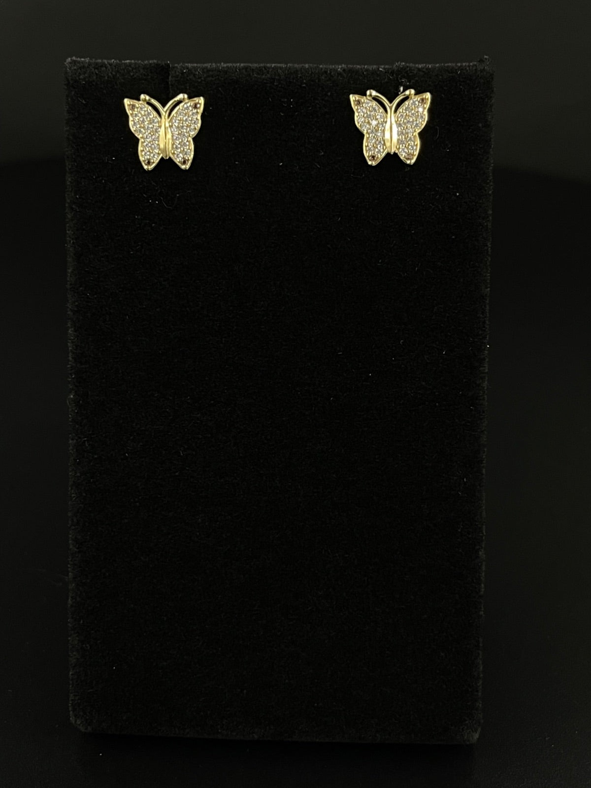 18K Gold Butterfly Earrings 10.87mm