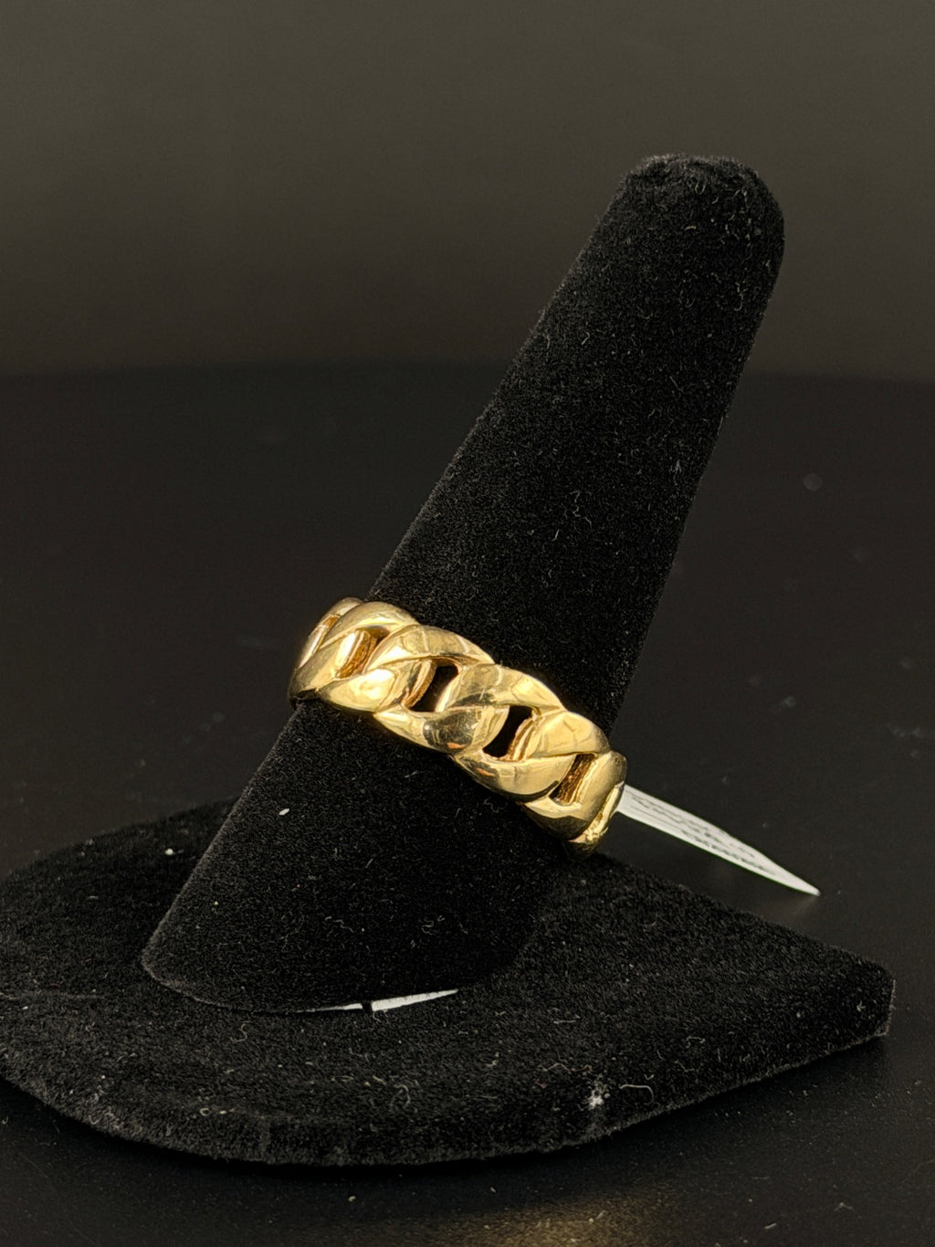 14K Gold Miami Cuban Link Ring Size 10