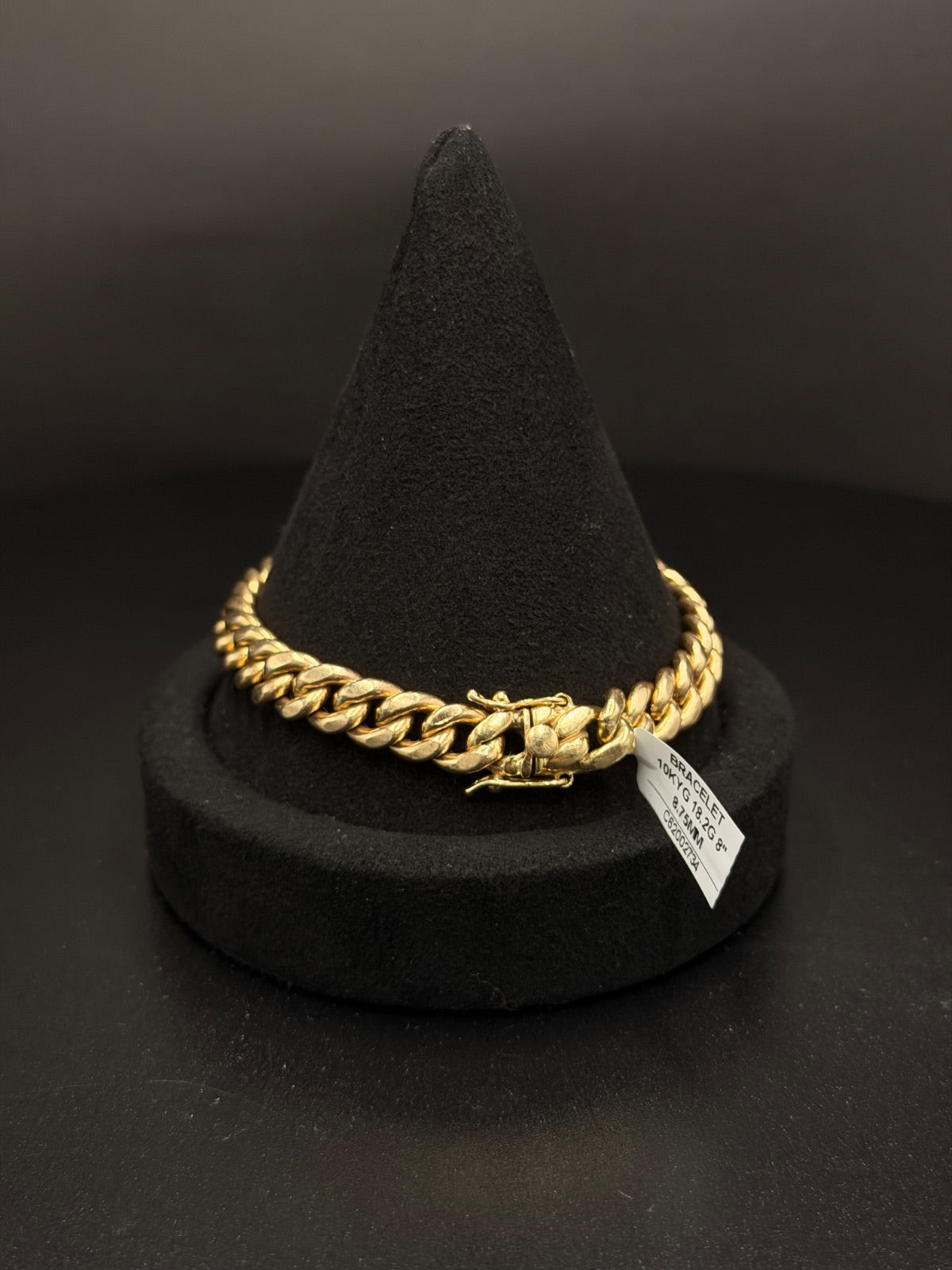 10K Gold Hollow Twisted Bracelet 8 Inch