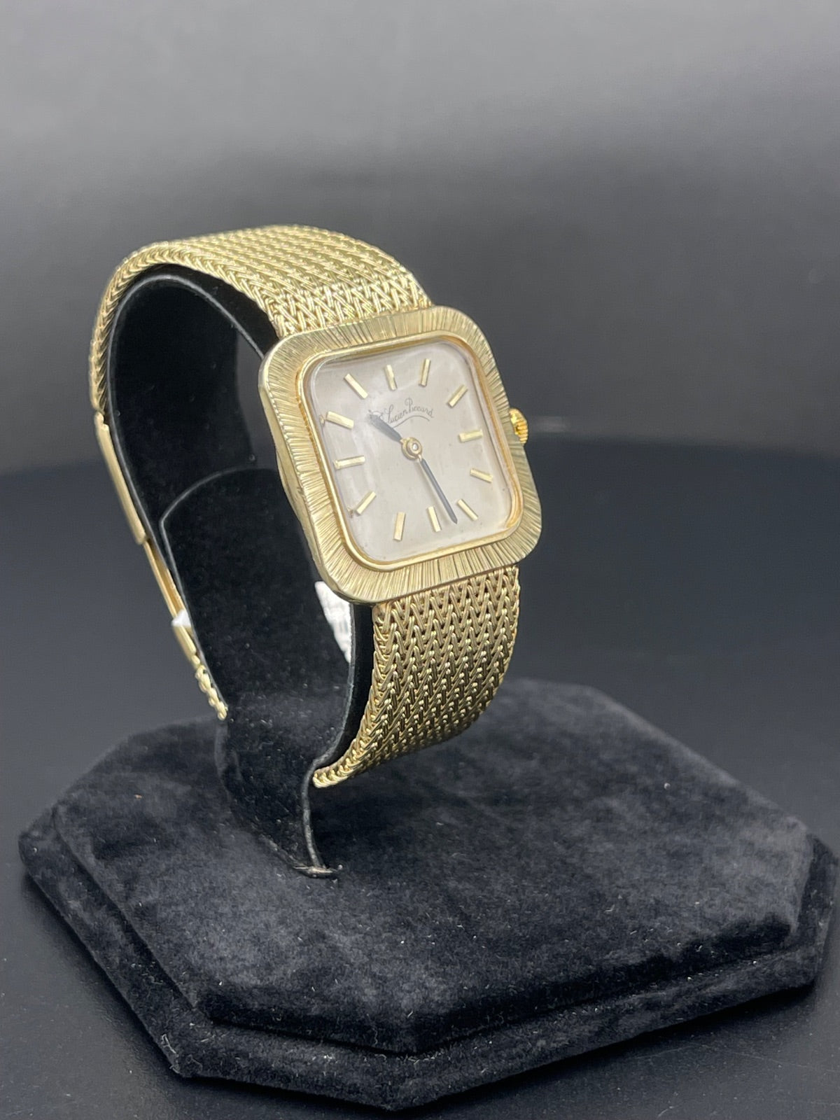 14K Gold Lucien Piccard Square Watch Pre-Owned