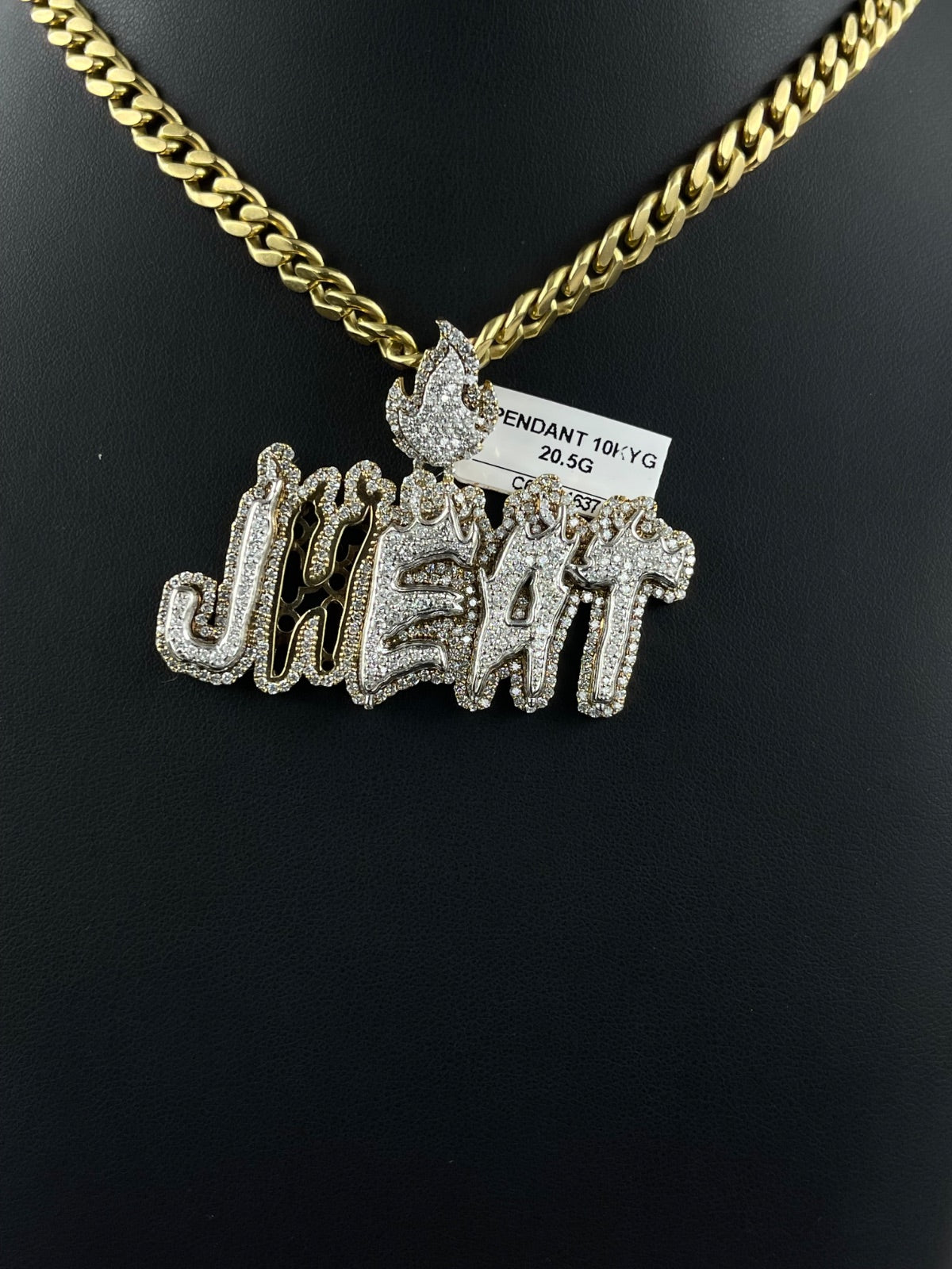 10K Gold JHEAT Name Pendant 20.5g Pavé | DD Pawn Loans
