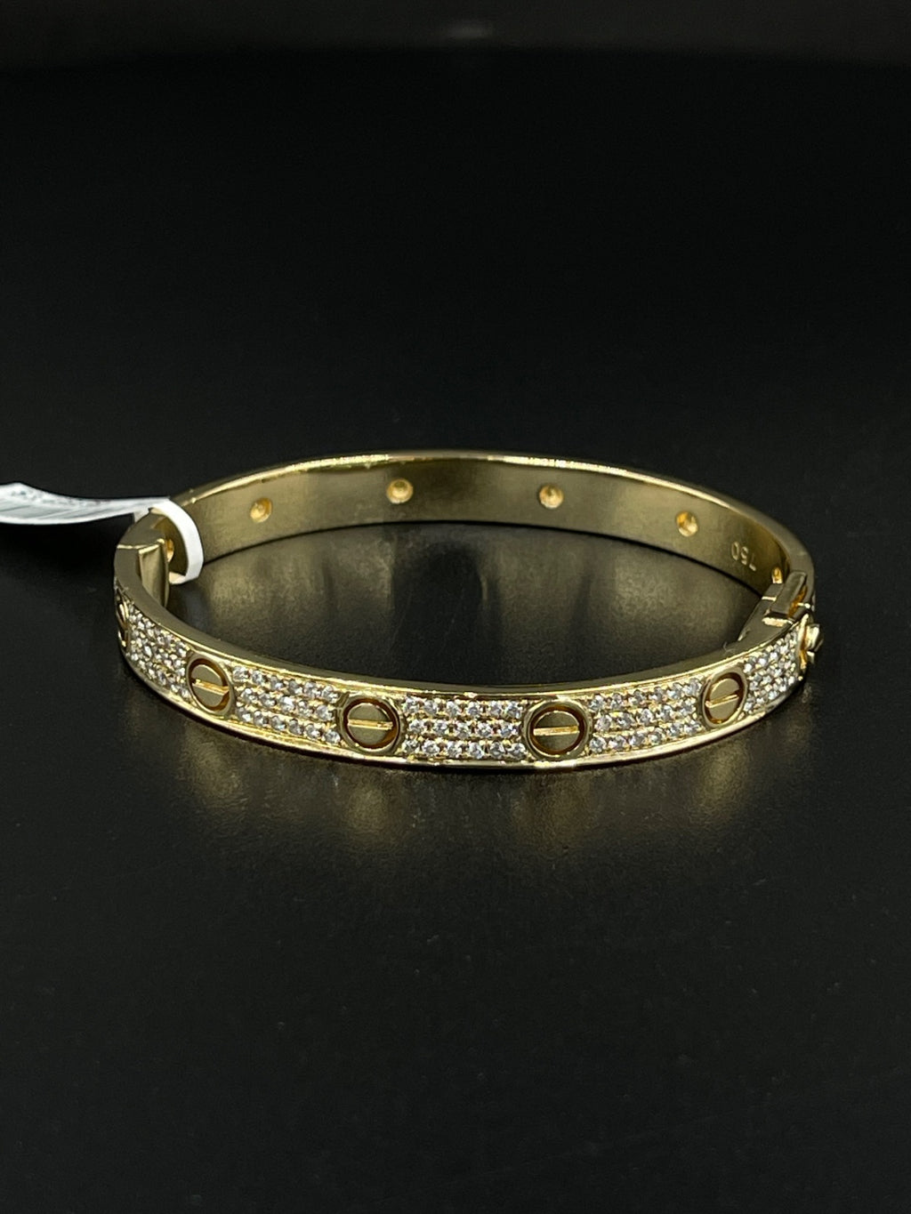 18K Diamond Gold Bangle Bracelet