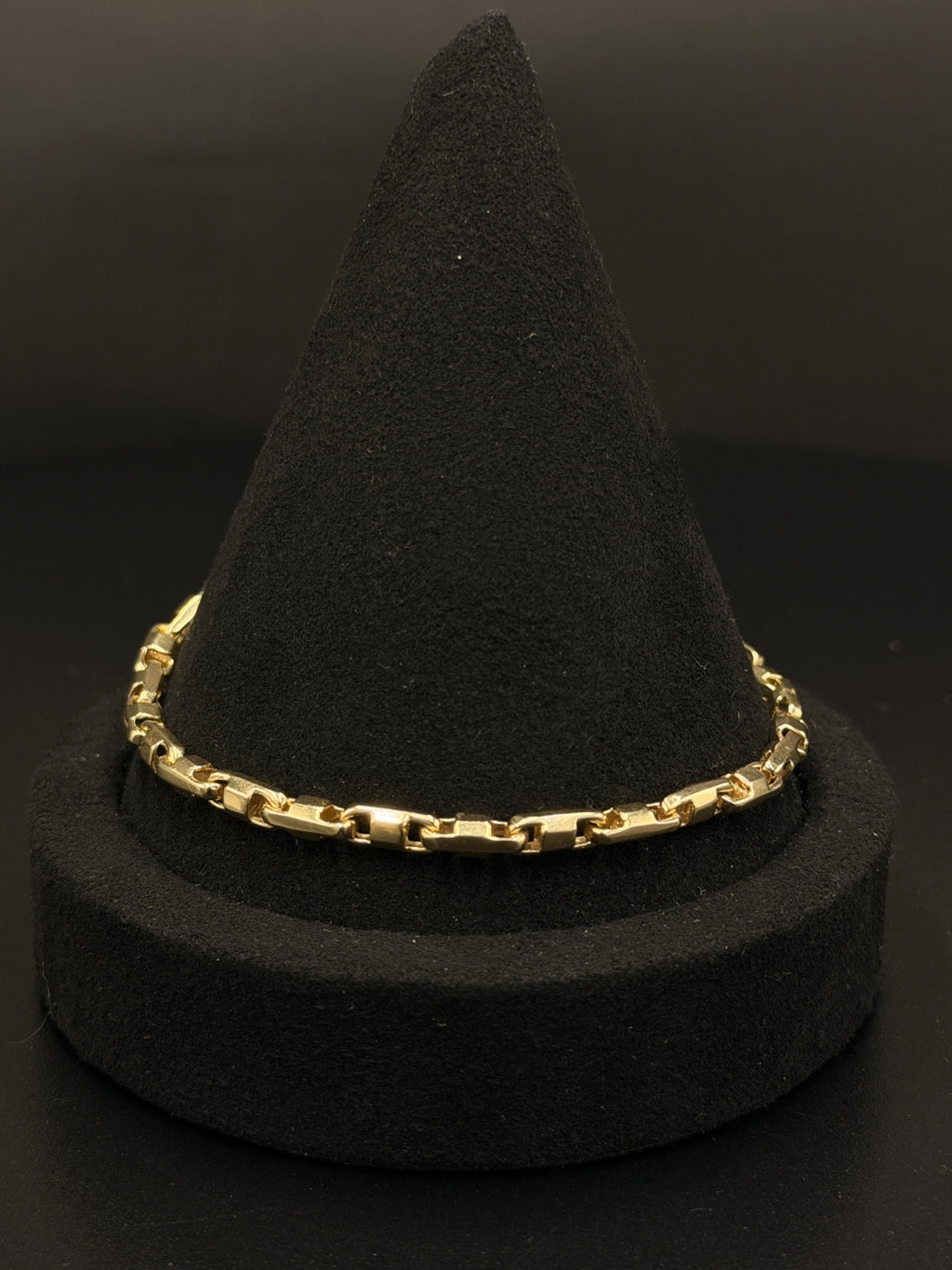 14K Gold Box Link Bracelet 8in Pre-Owned