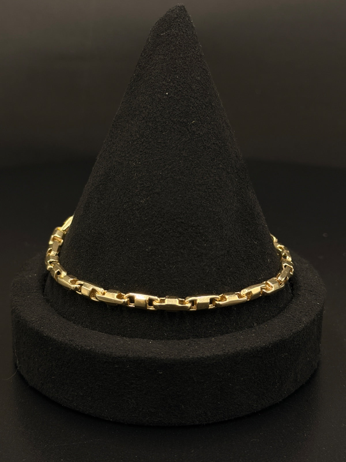 14K Gold Box Link Bracelet 8in Pre-Owned