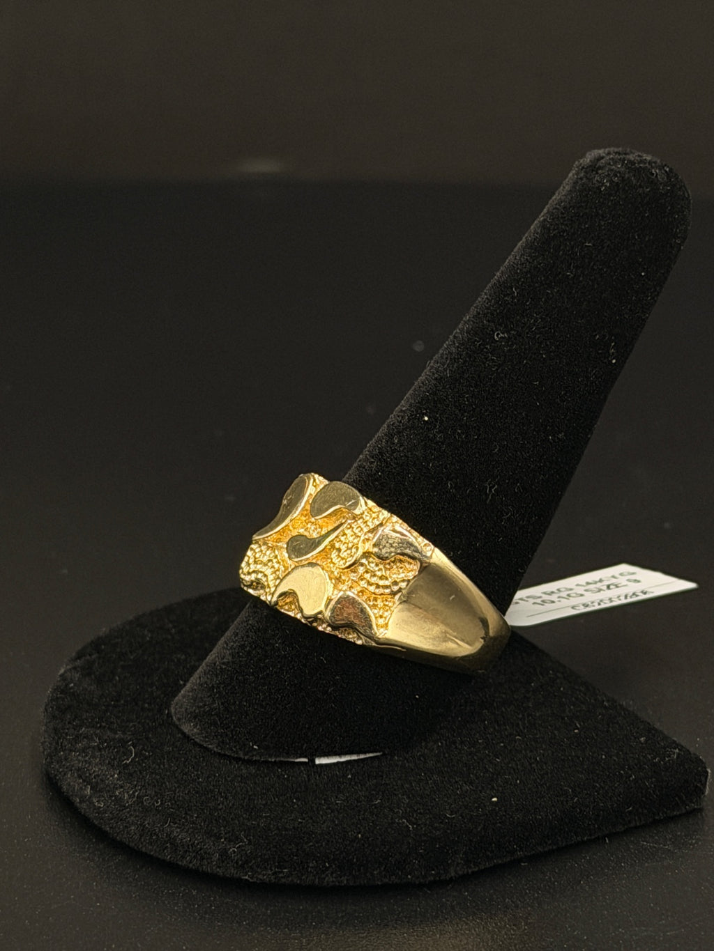 14K Gold Nugget Ring Size 9